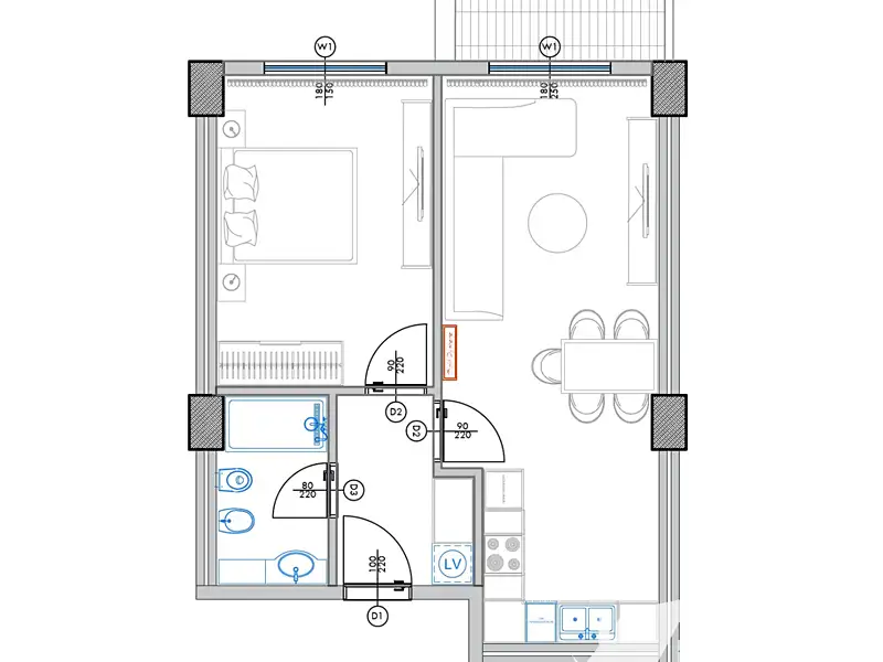 Prodej bytu 2+kk 61 m², Qerret – náhled fotky 1