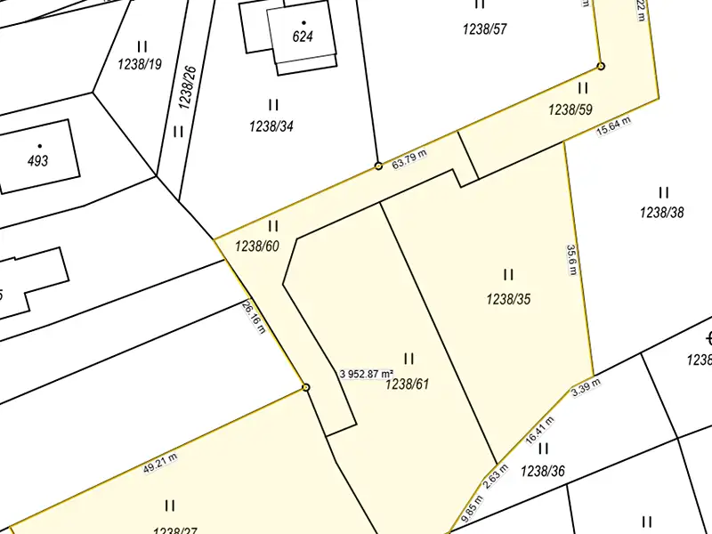 Prodej stavebního pozemku 3978 m², Postupice – náhled fotky 2