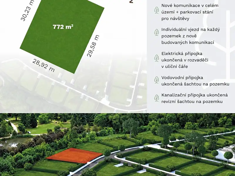 Prodej stavebního pozemku 772 m², Uničov – náhled fotky 2