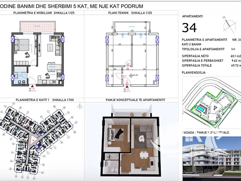 Prodej bytu 2+kk 60 m², Qerret – náhled fotky 2