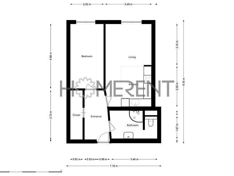 Квартира 2+kk в оренду, 54 м² (6 з 20)