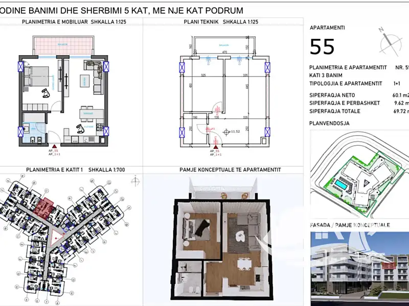 Prodej bytu 2+kk 60 m², Qerret – náhled fotky 2