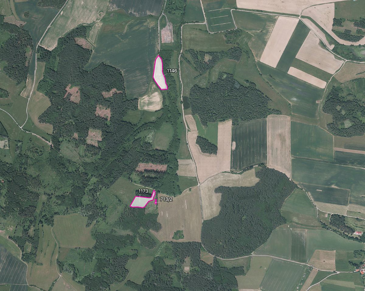 Prodej pole 7564 m², Kuřimany – fotka 1 z 3