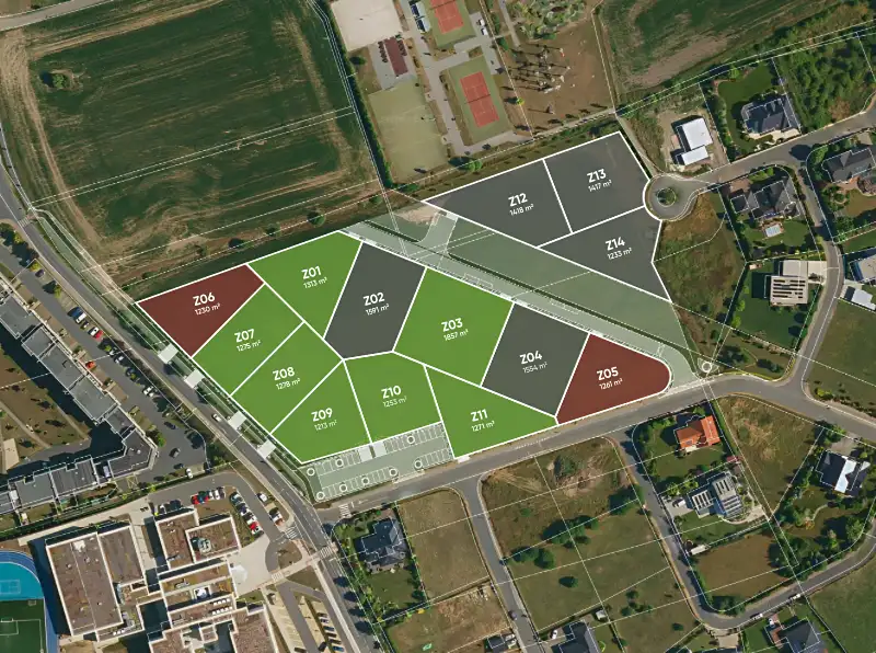 Prodej stavebního pozemku 1213 m², Jesenice – náhled fotky 2