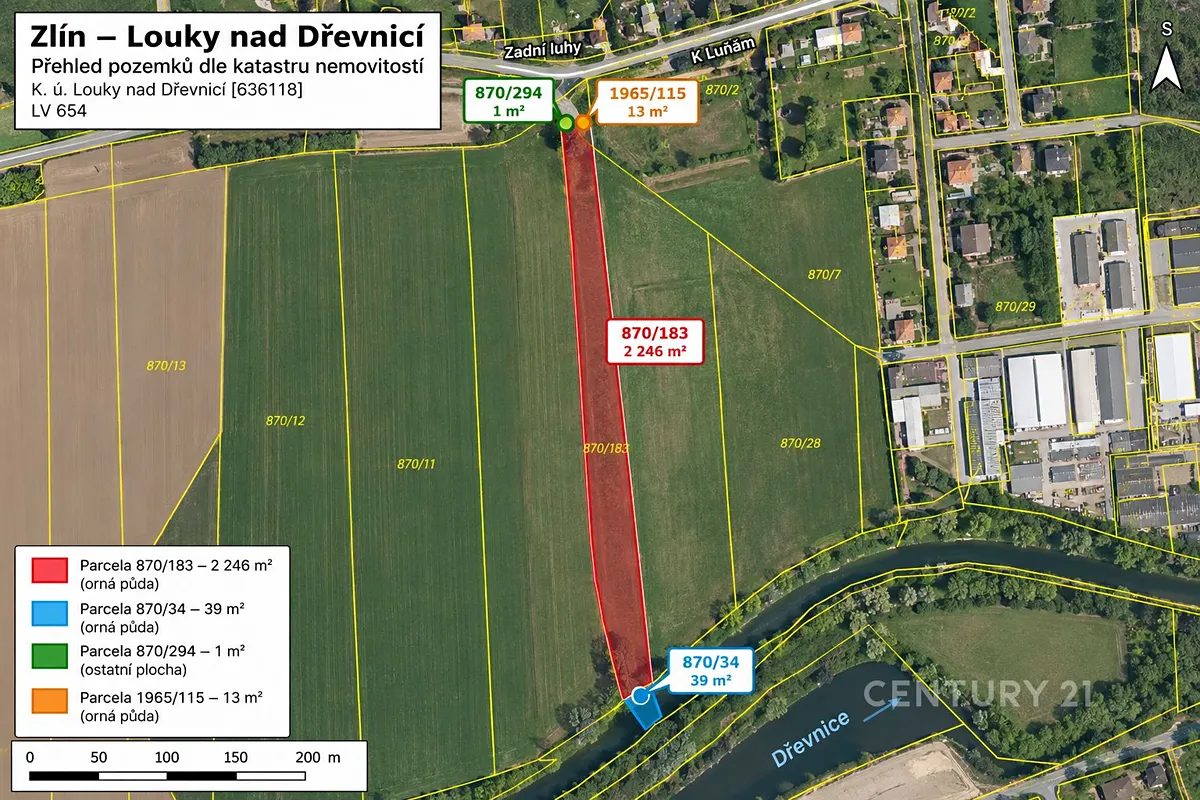 Prodej pole 2299 m²