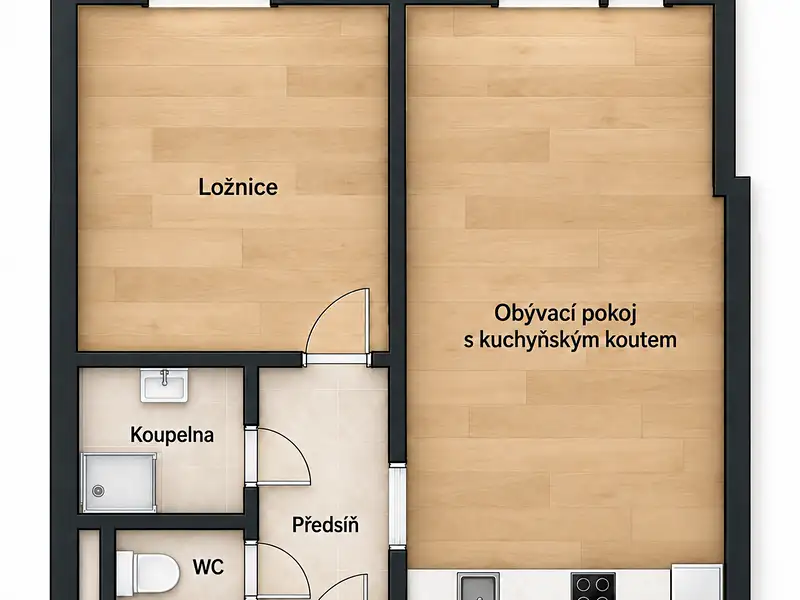 Prodej bytu 2+kk 54 m², Milovice – náhled fotky 2