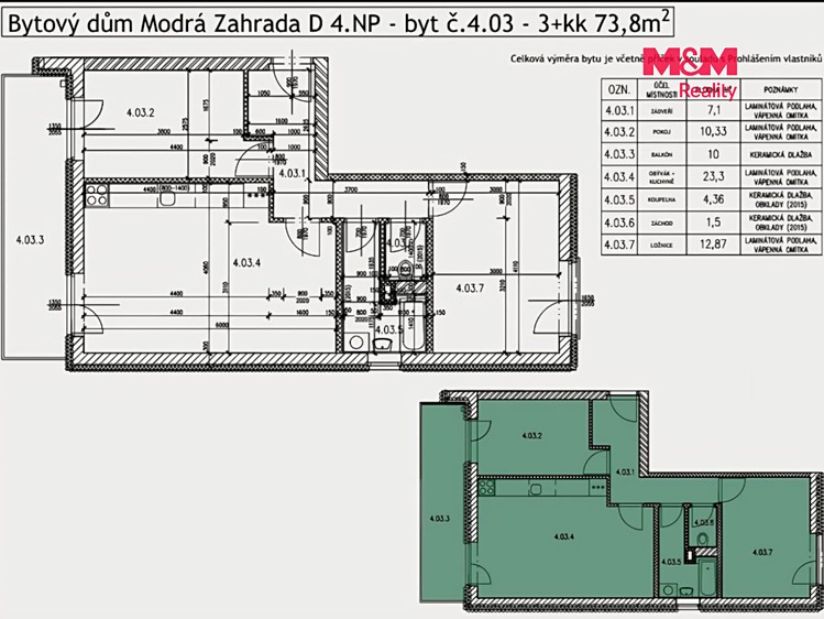 Квартира 3+kk на продаж, 74 м² (29 з 30)