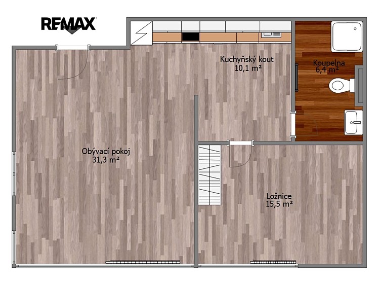 Pronájem bytu 2+kk, 75 m² (2 z 8)