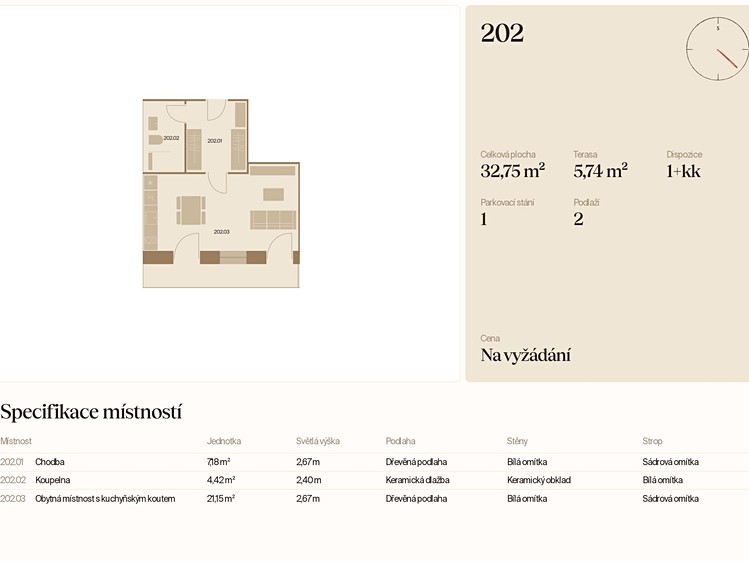 Квартира 1+kk на продаж, 33 м² (8 з 8)