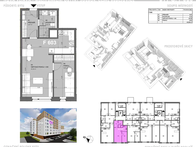 Prodej bytu 2+kk 44 m², České Budějovice – náhled fotky 3
