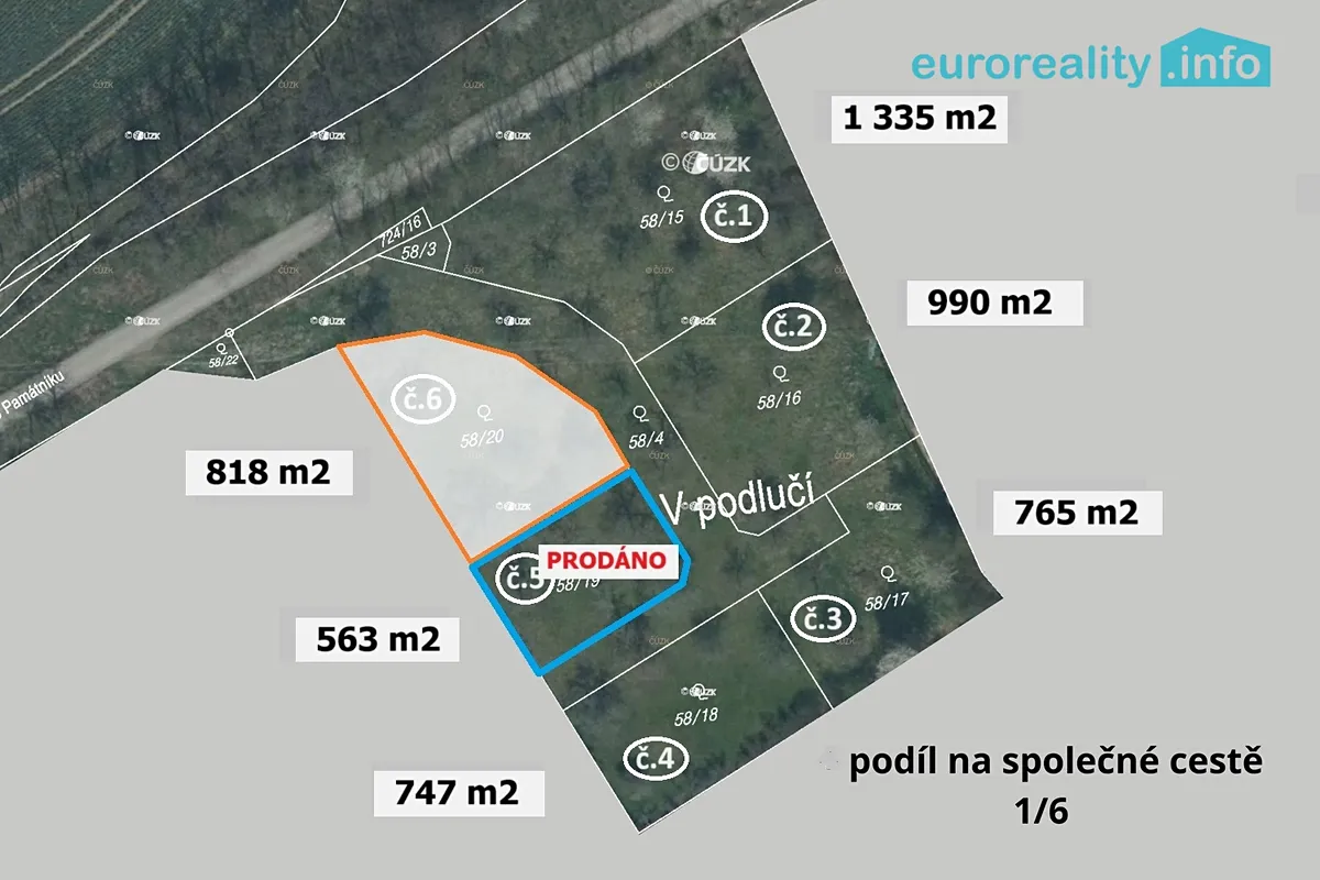 Prodej stavebního pozemku 818 m²