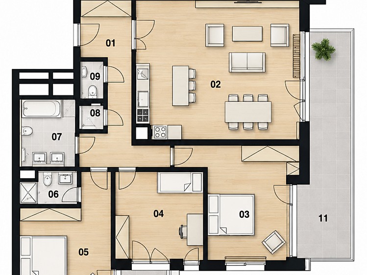 Wohnung 4+kk zur Miete, 129 m² (39 von 40)