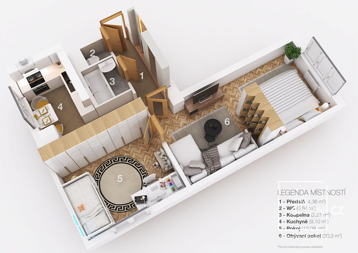 Pronájem bytu 2+1 51 m² – fotografie 3