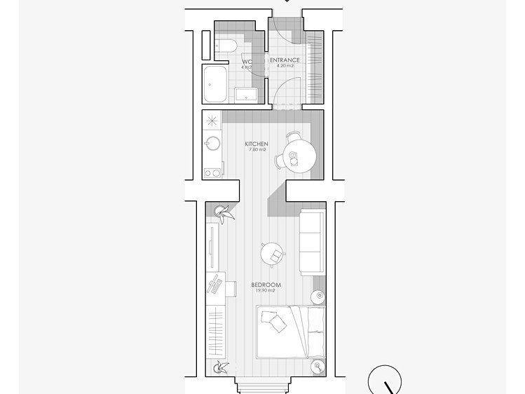 Pronájem bytu 1+kk, 36 m² (13 z 15)