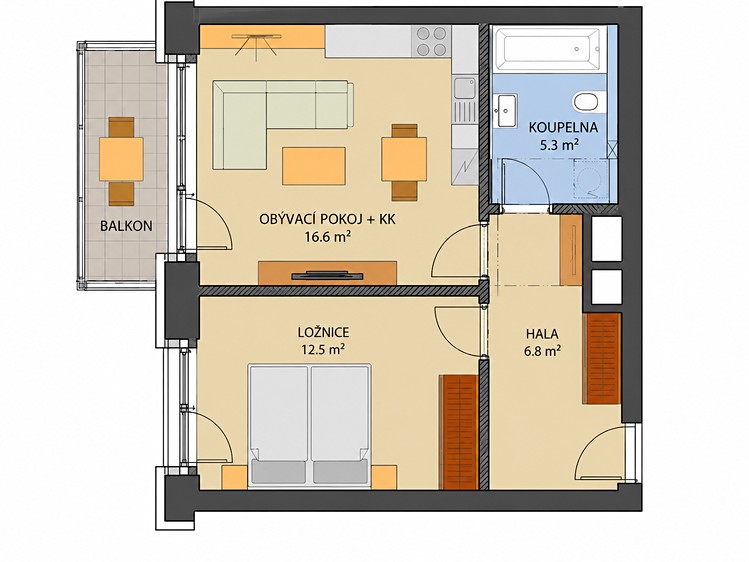 The 2+kk flat for rent, 43 m² (19 of 19)
