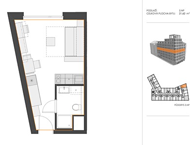 The 1+kk flat for sale, 22 m² (2 of 19)