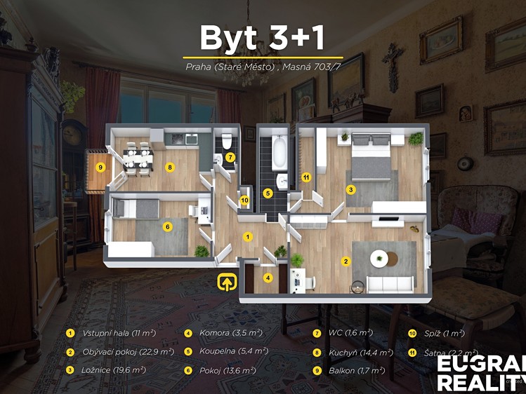 Wohnung 3+1 zum Kauf, 95 m² (2 von 31)
