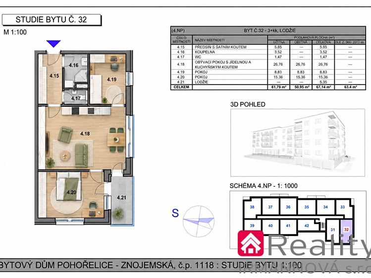 Prodej bytu 3+kk, 67 m² (4 z 9)