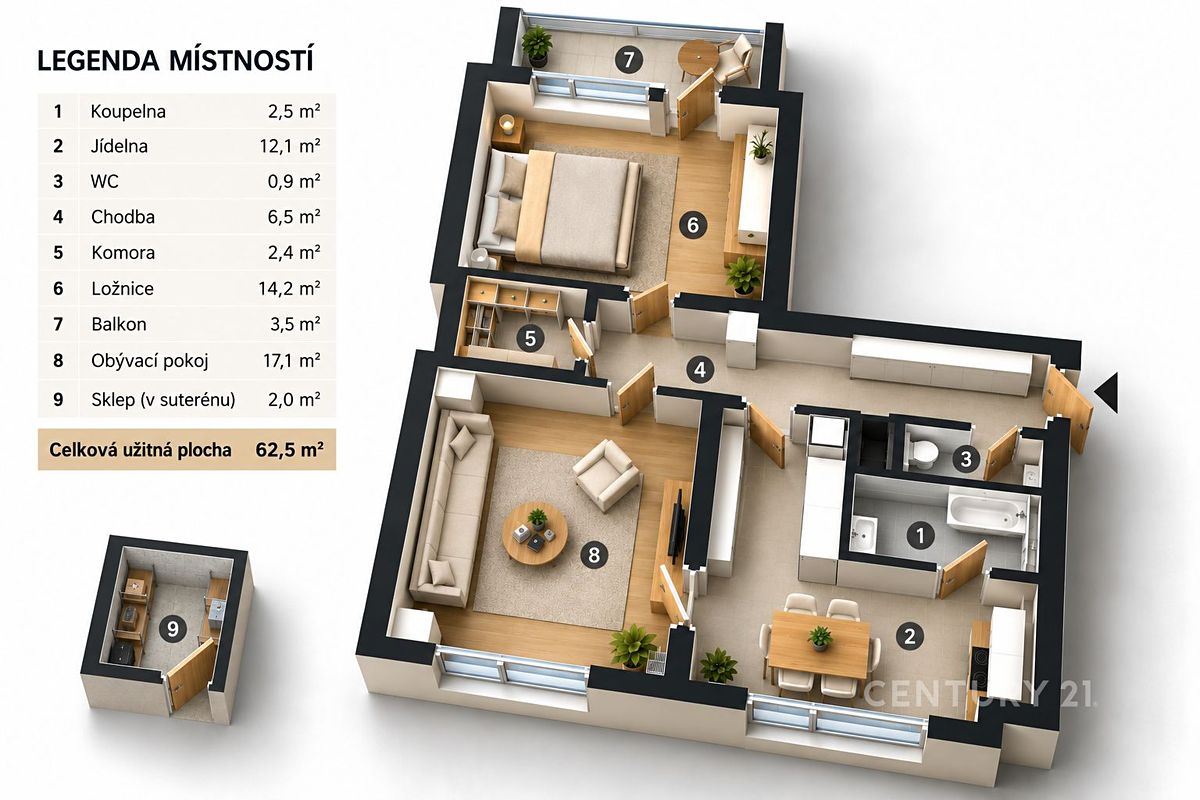 Prodej bytu 2+1 62 m² – fotografie 4