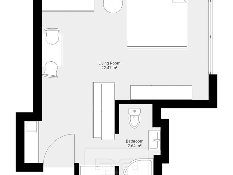 Pronájem bytu 1+kk, 28 m² (10 z 10)