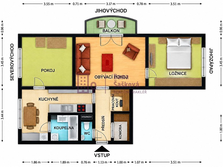 Wohnung 3+1 zur Miete, 64 m² (6 von 20)