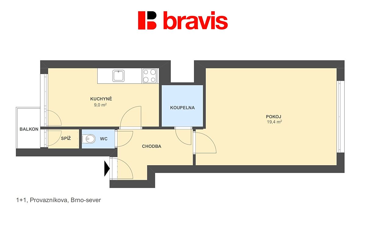 Pronájem bytu 1+1 48 m² – fotografie 3