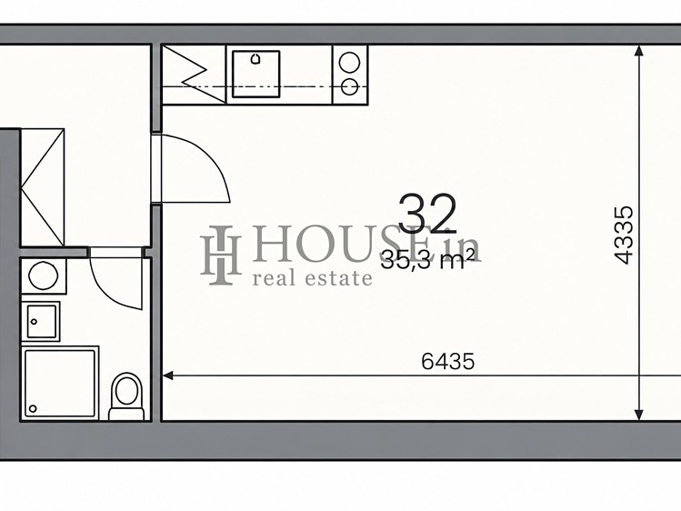 Pronájem bytu 1+kk, 32 m² (4 z 13)