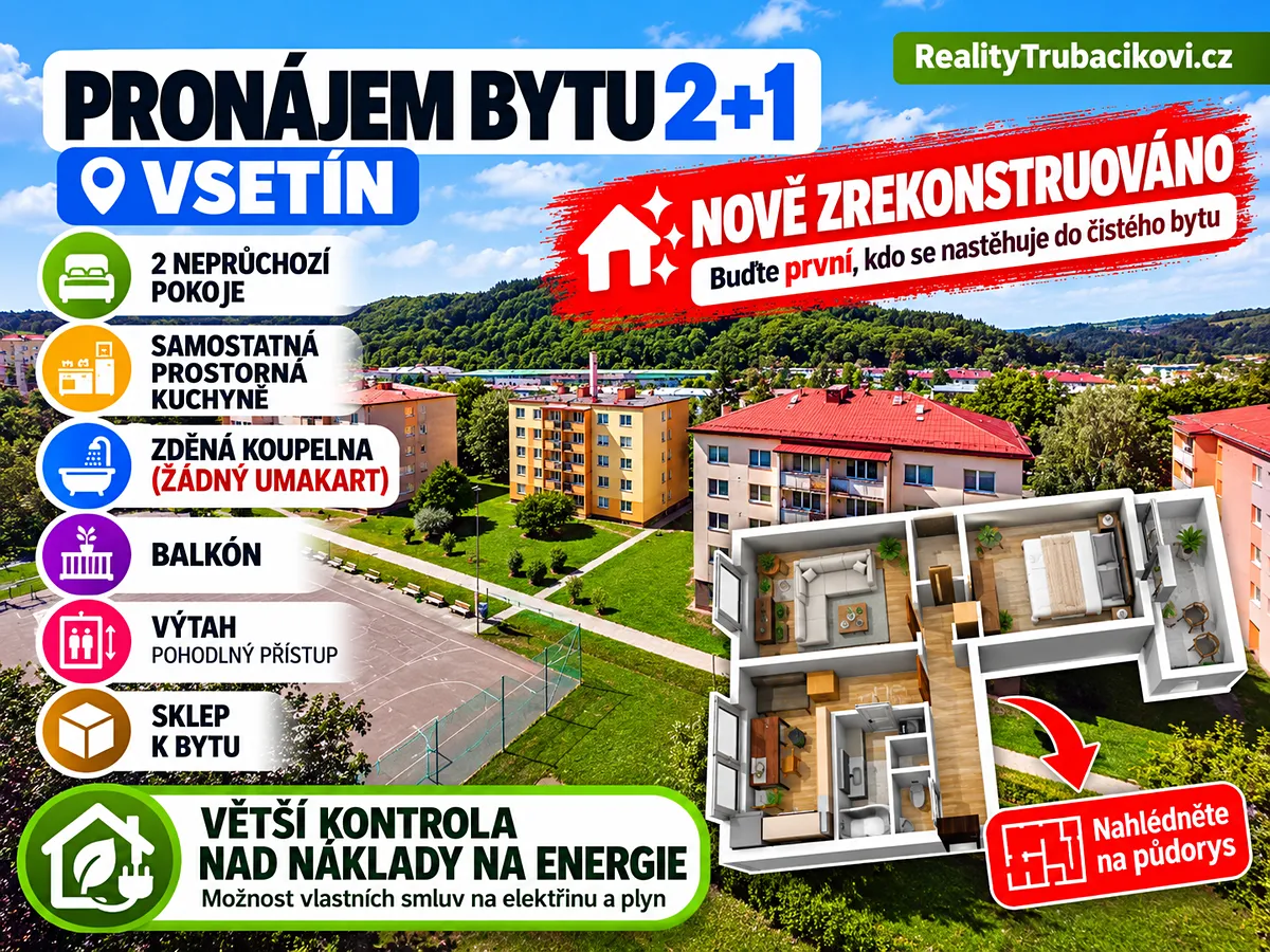 Pronájem bytu 2+1 58 m²