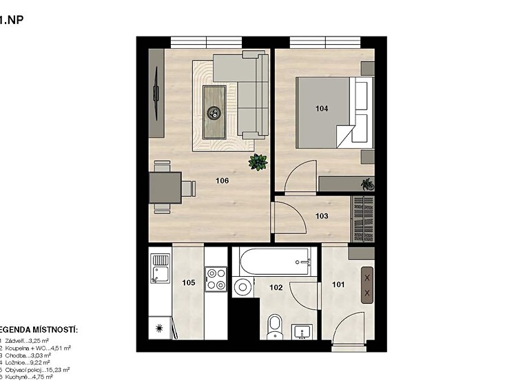 The 2+kk flat for sale, 54 m² (25 of 25)