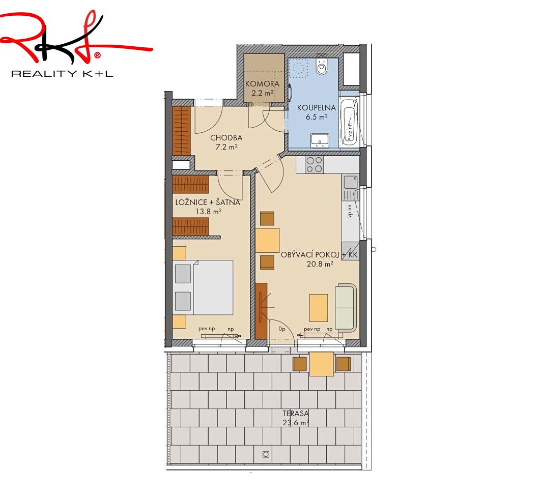 Pronájem bytu 2+kk 53 m² – fotografie 2
