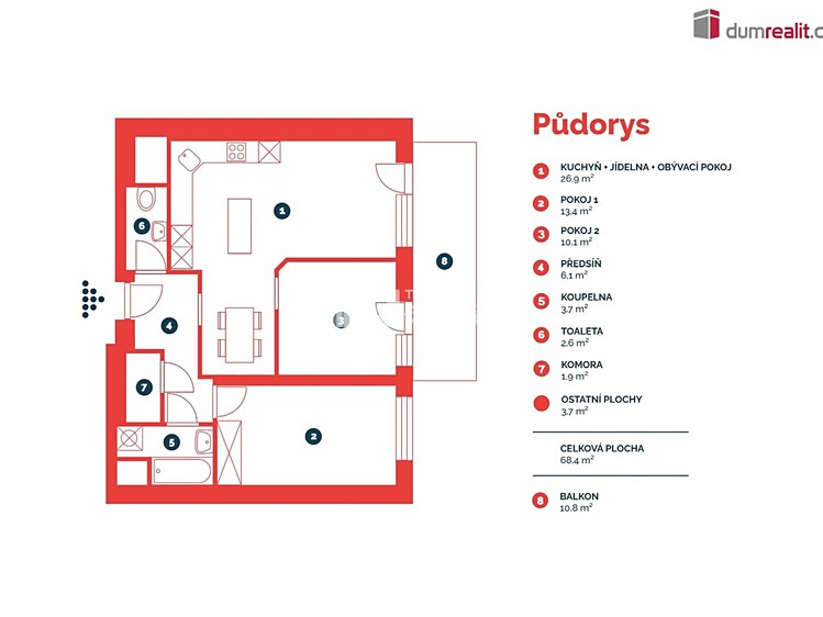 Квартира 3+kk в оренду, 68 м² (14 з 14)