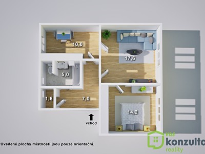 Квартира 2+1 на продаж, 53 м² (3 з 20)