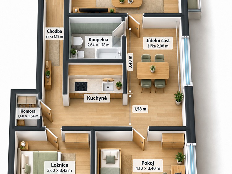 Wohnung 3+1 zum Kauf, 72 m² (14 von 20)