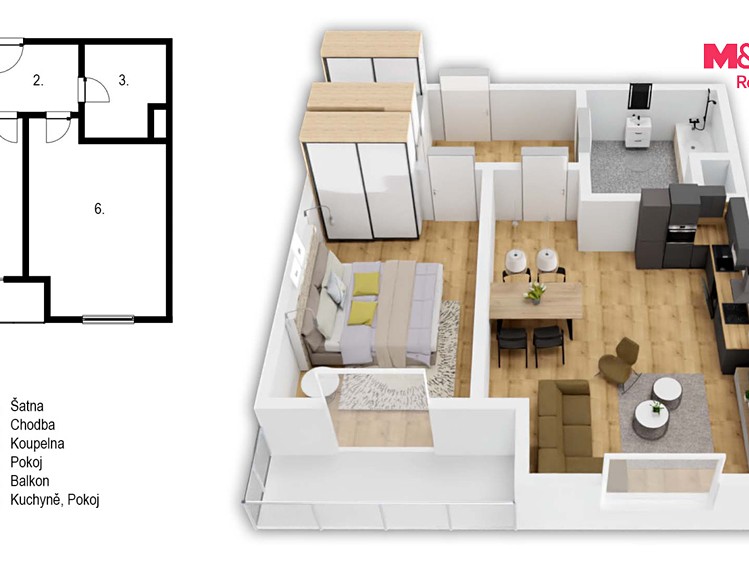Квартира 2+kk в оренду, 54 м² (7 з 25)