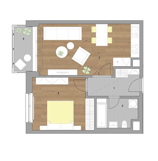 Pronájem bytu 2+kk, 55 m² (10 z 19)