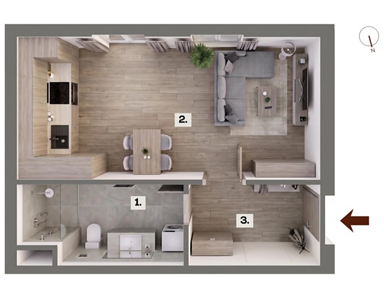 Квартира 1+kk на продаж, 28 м² (2 з 19)
