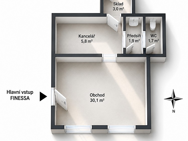 Pronájem komerčního prostoru, 42 m² (2 z 28)