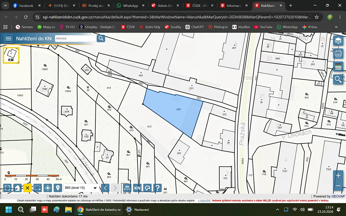 Prodej stavebního pozemku 1334 m²