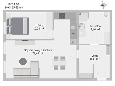 Wohnung 2+kk zum Kauf, 56 m² (3 von 18)