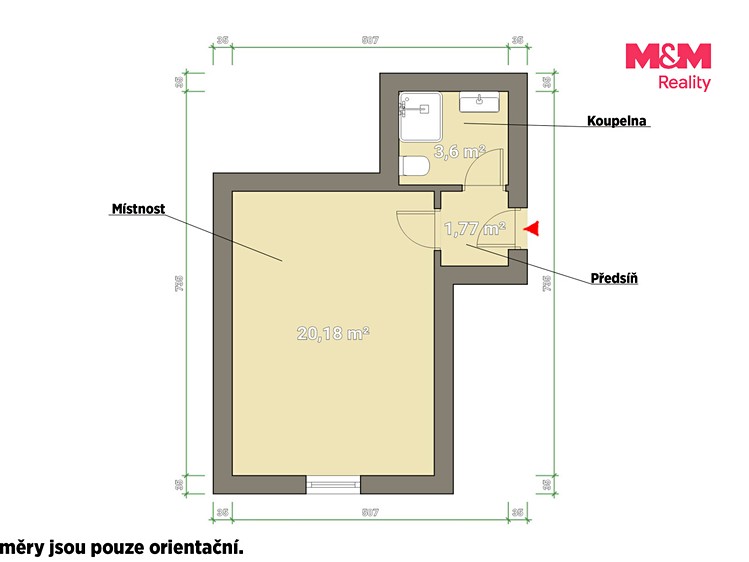 Prodej bytu 1+kk, 26 m² (2 z 13)