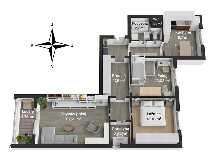 Wohnung 3+1 zum Kauf, 80 m² (19 von 19)