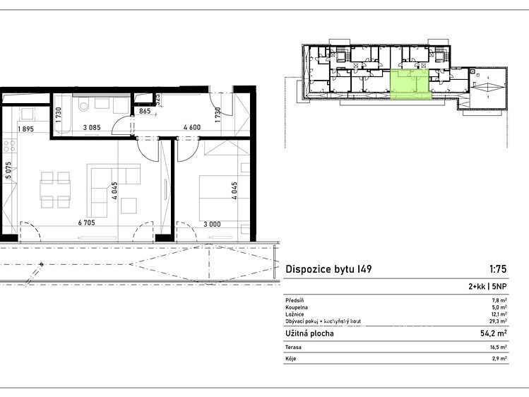 Pronájem bytu 2+kk, 54 m² (12 z 15)