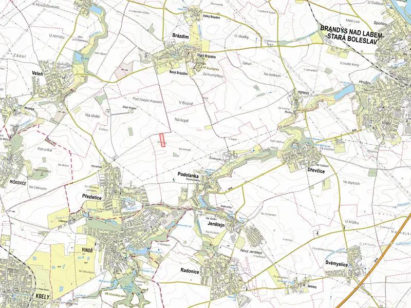 Prodej pole 9662 m², Podolanka – náhled fotky 2