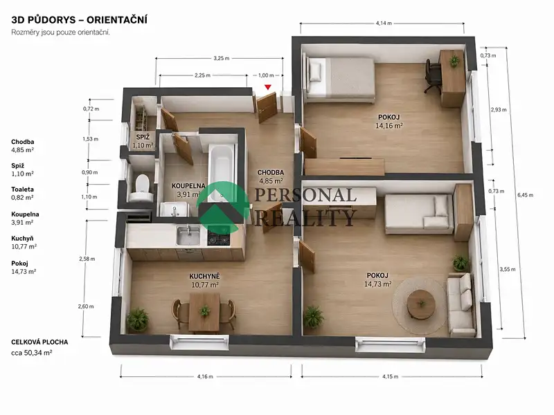Prodej bytu 2+1 50 m², Pardubice – náhled fotky 3