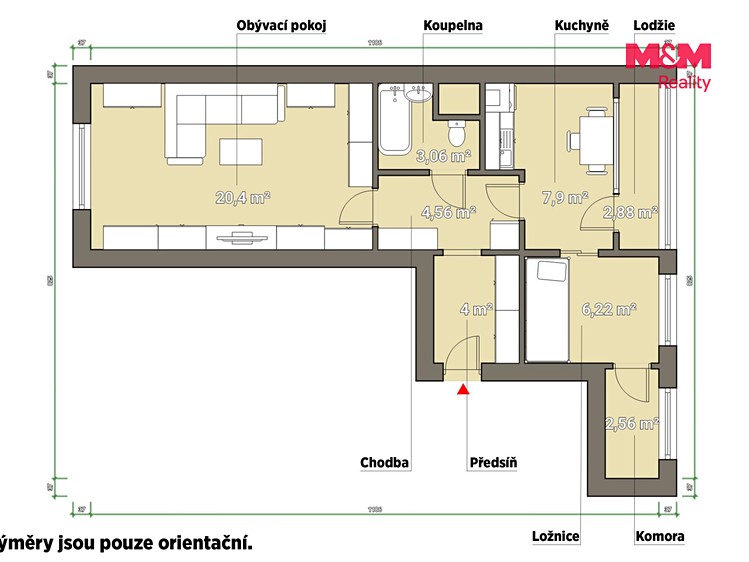 Квартира 2+1 в оренду, 48 м² (4 з 25)