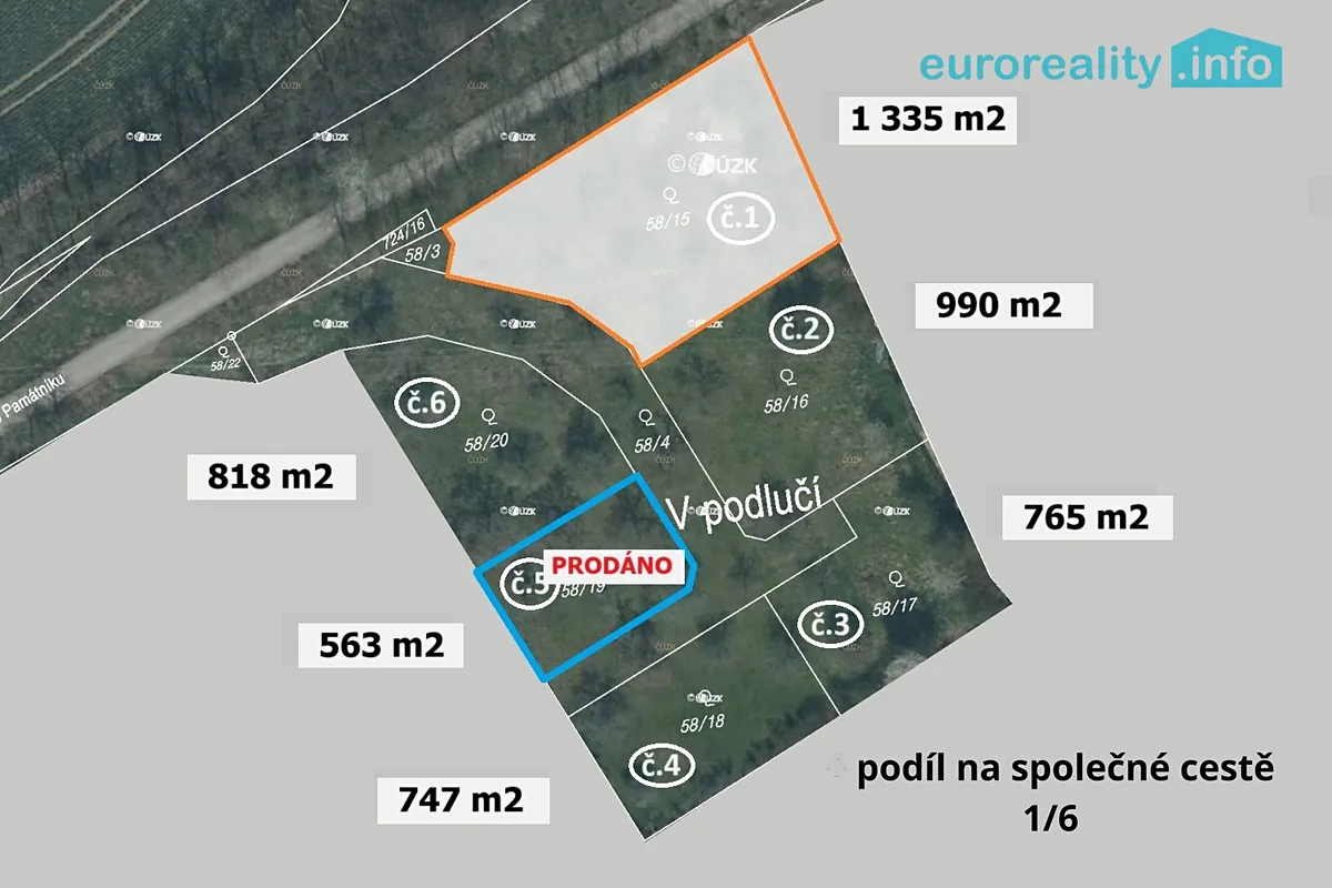Prodej stavebního pozemku 1335 m²
