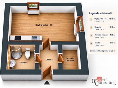 Wohnung 1+kk zur Miete, 22 m² (2 von 11)