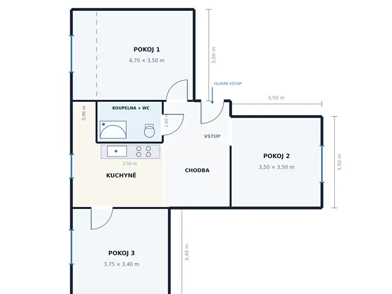 Prodej bytu 3+1 68 m², Holýšov – náhled fotky 3