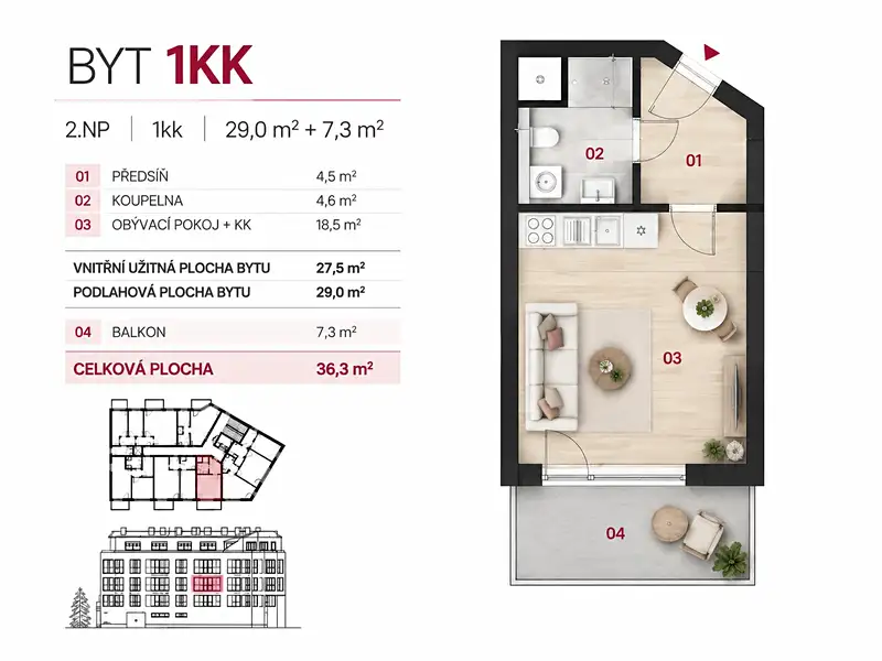 Prodej bytu 1+kk 29 m², Praha – náhled fotky 2