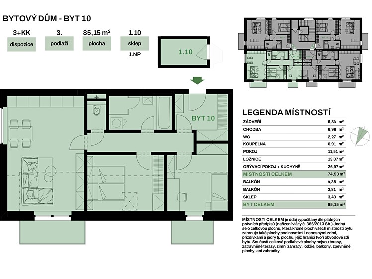 Квартира 3+kk на продаж, 85 м² (10 з 14)